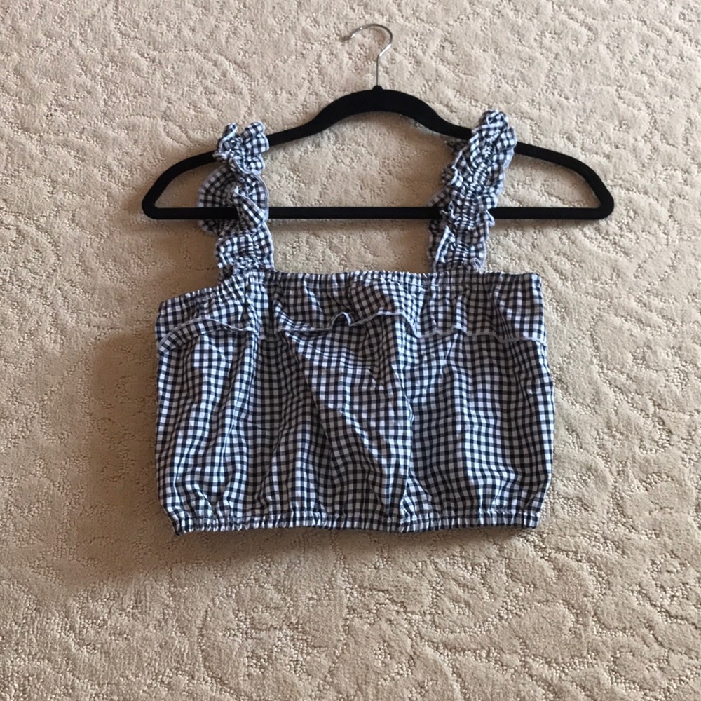 LA Hearts ruffled strapped crop top
